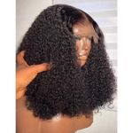 Natural Black Deep Curly Lace Front Wig
