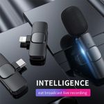 Generic 3-in-1 K9 Wireless Microphone for iPhone, Type-C & Android Smartphones