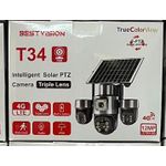 T34 Intelligent Solar PTZ Triple Lens 4G LTE Camera