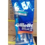 Gillette Blue II Plus Disposable Razor For Men – 5 Count (Pack Of 24)