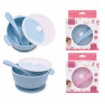1Pcs Of Silicone Baby Plate And Spoon 