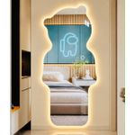 Generic Modern Touch Control LED Irregular Wall Mirror with 3-Color Lighting - image 2