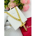 High Class Iced Cuban Link Elegance Gold Chain With Cross Classy Pendant