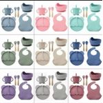 Generic 6-Piece Silicone Baby Feeding Set – Suction Plate, Bowl, Cup, Bib, Spoon & Fork - image 2