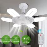 Generic E27 ceiling fan light, Two-in-one electric fan ceiling light with built-in remote control, suitable for bedroom and kitchen use