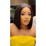 Double Combo Bob Hair Wig With Part Closure -1b