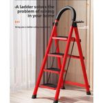 Generic 4 Steps High Quality Foldable Anti-Slip Multi-Functional Home&Office Ladder-Red - image 2