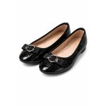 product_image_name-Looking Smart-Ladies Black Flat Ballet Shoes – Glossy Comfort Slip-On Pumps for Office & Casual Wear-1