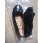 product_image_name-Looking Smart-Ladies Black Flat Ballet Shoes – Glossy Comfort Slip-On Pumps for Office & Casual Wear-2