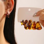 product_image_name-Fashion-Vintage Resin Earrings Set – 3 Pairs Tortoiseshell Coffee Tone Studs & Hoops – Retro Chic Aesthetic-2