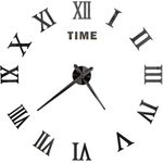 Large 3D Roman numeral DIY Wall Clock- black