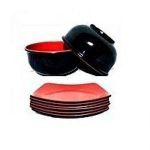 Generic 12 Pieces Unbreakable Ceramic Curved And Flat Plates red