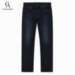 CALLIARA Classic Dark Black Stretch Jeans with Vintage Detailing - image 7