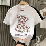 product_image_name-Fashion-Summer  Heavyweight Men's English Letter 100% Cotton Bear Print Round Neck High Quality Casual Fitness T-shirt-2