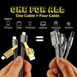 Generic 4 in 1 65W Multi Function Fast Charging & Data Cable with TYPE -C, Lightning & Micro USB - image 3