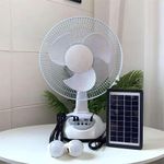 Generic  12" Rechargeable Solar Fan  Smart Power & Cooling Solution