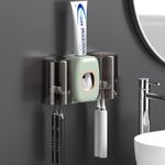 Wall Mounted Toothpaste Dispenser & Brush Holder