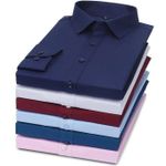 6 in 1 Men's Plain Long Sleeve Shirts