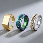 product_image_name-Generic-ARHANORY Men's Adjustable Ring Gold Plated Minimalist Design Universal Size Fit All Hands Daily Wear Fashion Ring For Men Gift-1