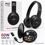 Lambano P47 Wireless Bluetooth Headphones + 60W Multi-Function Fast Charging Cable Set