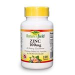 nature's field Zinc 100mg Immune & Prostate Support - 100 Tablets