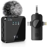 product_image_name-TX-Dual Wireless Lapel Microphone Lavalier Tie Mic Condenser Double TYPE-C Android Phones IPhone + IOS Adapter-2