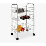 product_image_name-Generic-3 Tier Chrome Fruit & Vegetable Trolley Rack With Wheels-1