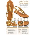 Fashion Gold Crystal Thong Sandal- flat - image 2
