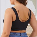 ONIBENZ Side Lace Women’s Front-Button Comfort Bra – Wireless Full Coverage Support – Daily Wear Sleep Bra -Black - image 5