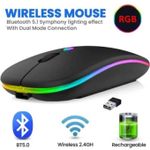 Hp WI0 Wireless and Bluetooth Rechargeable Mouse with Led Light