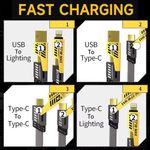 Fast Charging 65W, 4-in-1 Braided Cable with USB-A / USB-C to Type-C / Lightning Cable - image 3