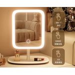 product_image_name-Generic-Led Makeup Mirror Rechargeable Round Design 3 Level Light Color-1