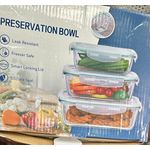 Generic 3 Pcs Glass Food Storage Bowl
