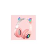 Cat Pinky Ear Wireless Bluetooth 5.0 Stereo Foldable Headset-pink