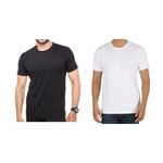 product_image_name-Fashion-Men's 2in1 Plain White/black Round Neck T-Shirt-1