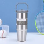 product_image_name-Generic-30oz Flip Straw Coffee Tumbler with Handle Travel Mug Insulated Stainless Steel Tumbler Cup for Hot and Cold Silver-1
