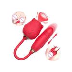 Generic Two-in-one Automatic Retractable Rose Vibrator Sex toy  USB Charging - image 8