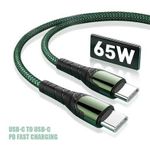 LDNIO LC102 Type C to Type C PD USB Cable Output 65W Fast Charging Data Cable GREEN - image 2