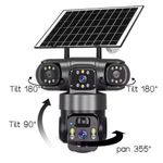 Generic V380 TRIPLE LENS PTZ SOLAR CAMERA With Amplified Lens