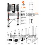 12FT Extension Telescopic Aluminum Ladder
