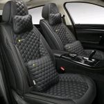 Premium Quality Smiley Face Leather Vehicle Seat Cover - Black & off white 