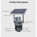 Solar Powered Dual Lens PTZ CCTV Camera V380