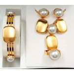 Zirconia Gold Classic Elegance Diamond Jewelry Necklace/Bracelet & Ear Ring Sets