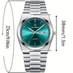 product_image_name-WABOOC-Men's Stainless Steel Quartz Wristwatch with Luminous & Calendar, an Ideal Gift Choice-2