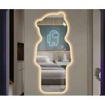 Generic Luxury Teddy-Shaped LED Wall Mirror – 3-Tone Light Modes