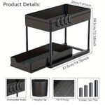Generic Multi-Purpose Pull-Out Storage Organizers, Under Sink/Cabinet Organizers and Storage for Bathroom & Kitchen, Black - image 3