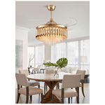 product_image_name-SUMMER WIND-Decorative Led Fan light Crystal Chandelier With Remote Control For Living Room And Bedroom - Gold-5
