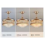 product_image_name-SUMMER WIND-Decorative Led Fan light Crystal Chandelier With Remote Control For Living Room And Bedroom - Gold-6
