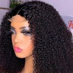 Kinky Curly Hair Wig With Closure Natural Colour