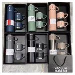 VACUUM FLASK 3IN1 VACUUM HOT AND COLD WATER FLASK SET 500ML WITH EXTRA 2 CUPS BOTTLE